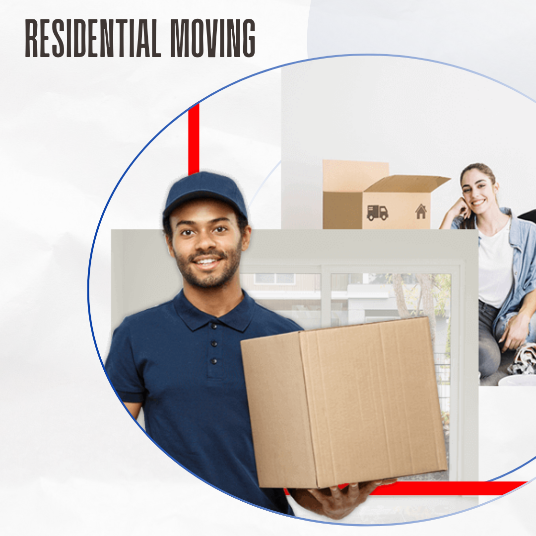 white and blue packers and movers company services promotion instagram post